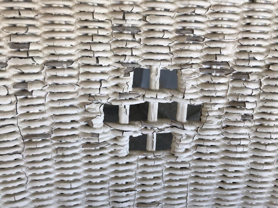 Antique Shabby Chic Real Wicker White Rocking Upholstered Armchair With Throw Pillow Originally From Hotel Del Coronado [Photo 17]