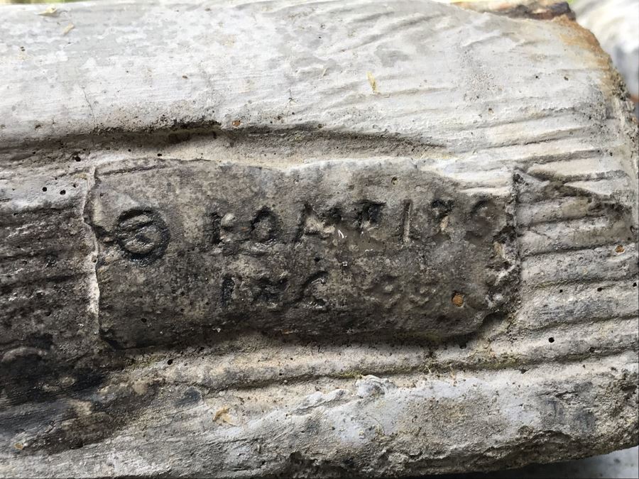 Concrete Bunny Rabbit Garden Bench Signed On Back 59'L