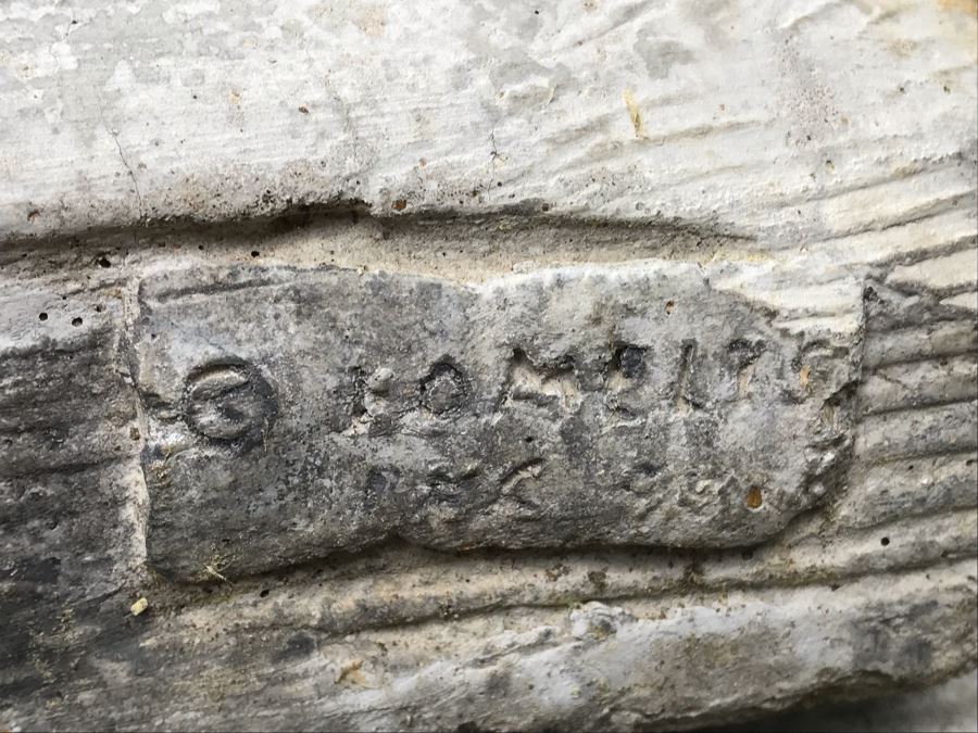 Concrete Bunny Rabbit Garden Bench Signed On Back 59'L