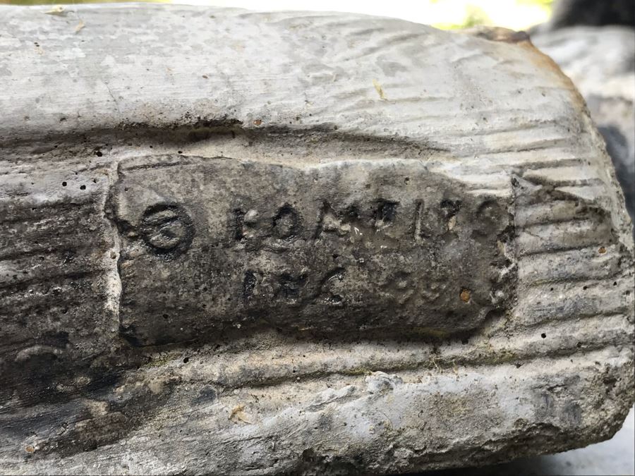 Concrete Bunny Rabbit Garden Bench Signed On Back 59'L [Photo 11]