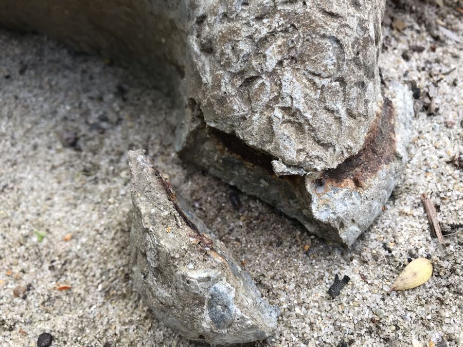 Large Heavy Garden Statuary Tortoise Turtle Statue - Note One Foot Damaged (See Photos) 33'L [Photo 14]