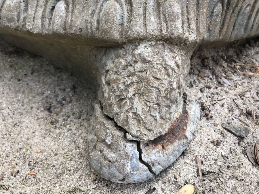 Large Heavy Garden Statuary Tortoise Turtle Statue - Note One Foot Damaged (See Photos) 33'L [Photo 11]