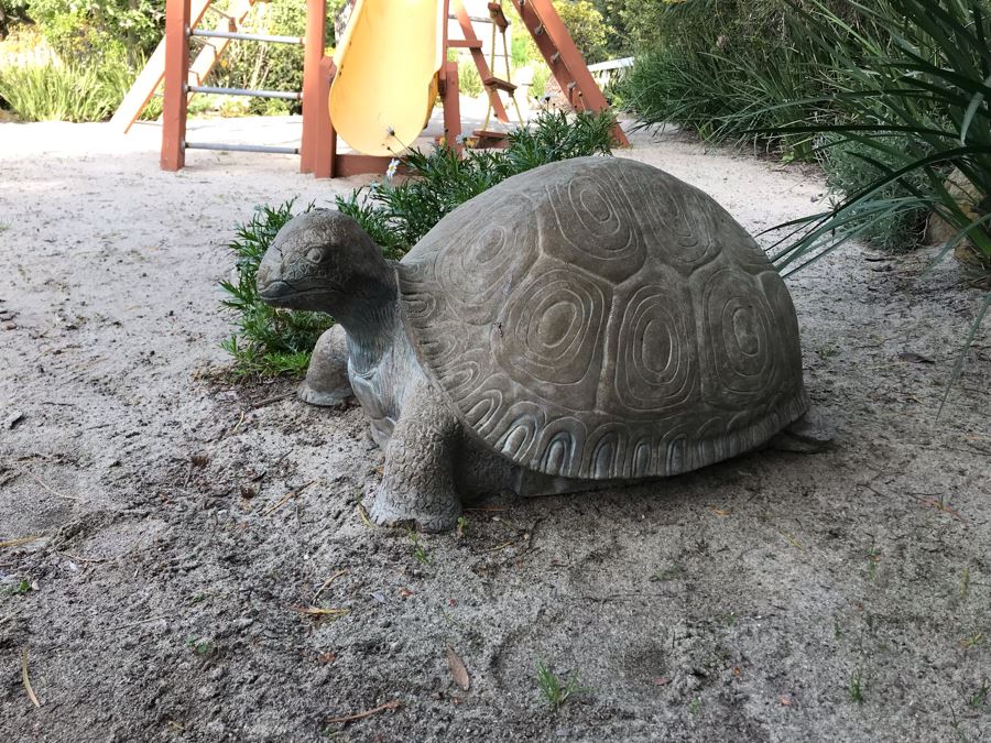 Large Heavy Garden Statuary Tortoise Turtle Statue - Note One Foot ...