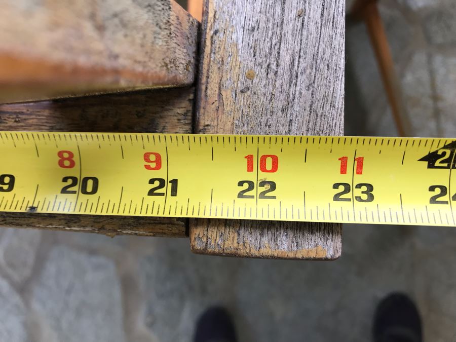 Set Of (3) Bar Height Teak Wooden Armchairs - Arm Rests 37'H 23'W 48.5'TH [Photo 11]