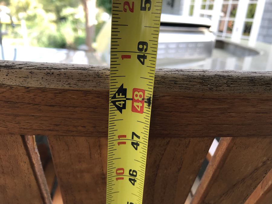 Set Of (3) Bar Height Teak Wooden Armchairs - Arm Rests 37'H 23'W 48.5'TH [Photo 10]