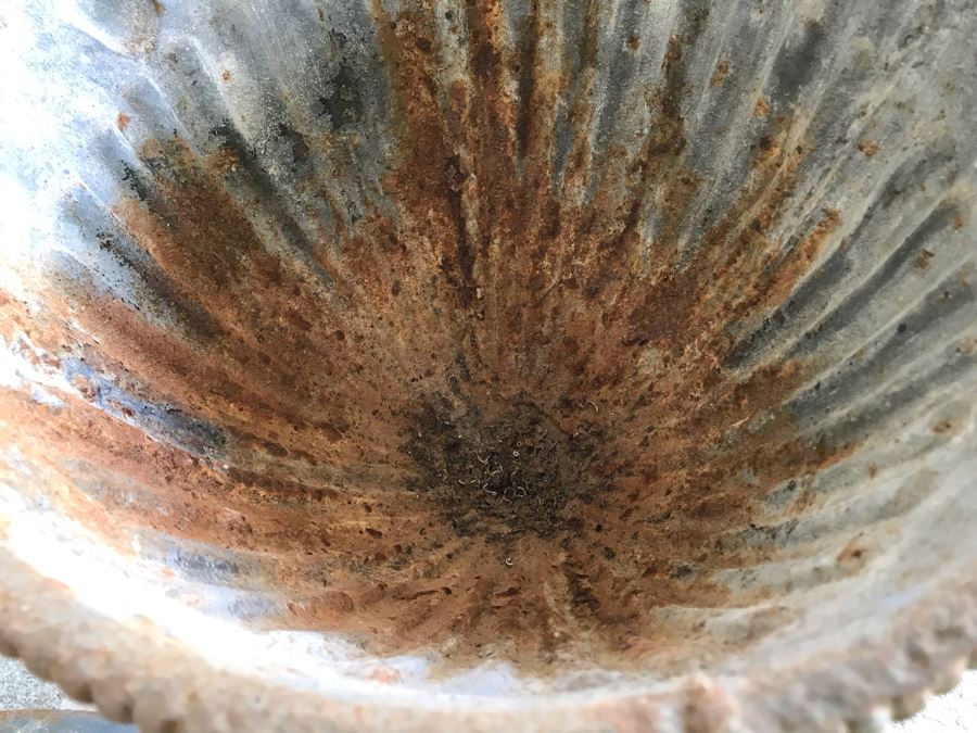 Antique Cast Metal Garden Urn With Lid 20'H [Photo 9]