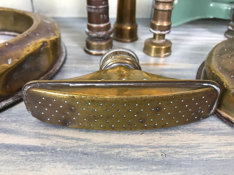 Collection Of Various Vintage Brass Lawn Sprinklers And Vintage Brass Hose Nozzles [Photo 3]