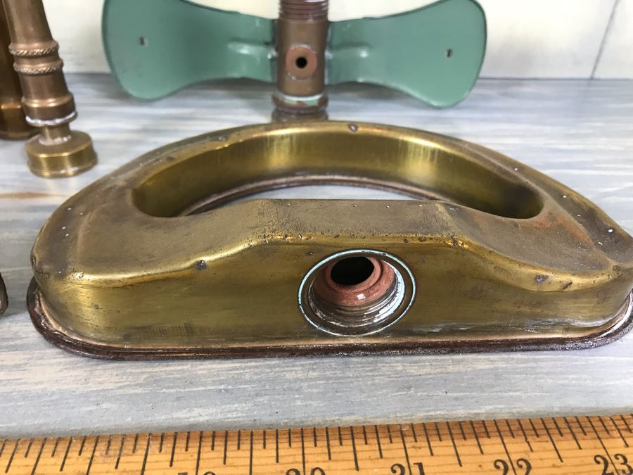 Collection Of Various Vintage Brass Lawn Sprinklers And Vintage Brass Hose Nozzles [Photo 5]