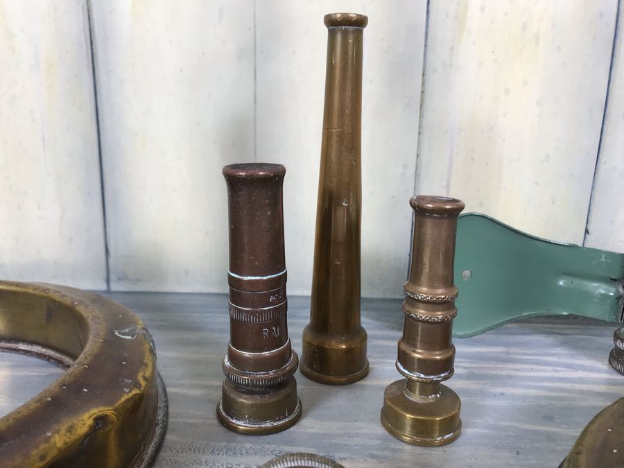 Collection Of Various Vintage Brass Lawn Sprinklers And Vintage Brass Hose Nozzles [Photo 7]