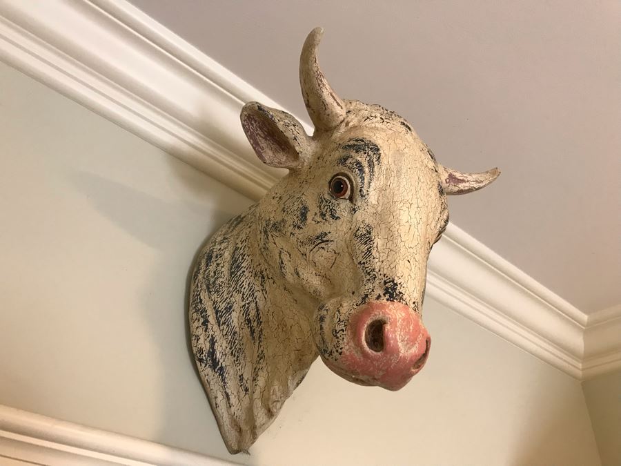Large Department 56 Cow Head Wall Decor [Photo 1]