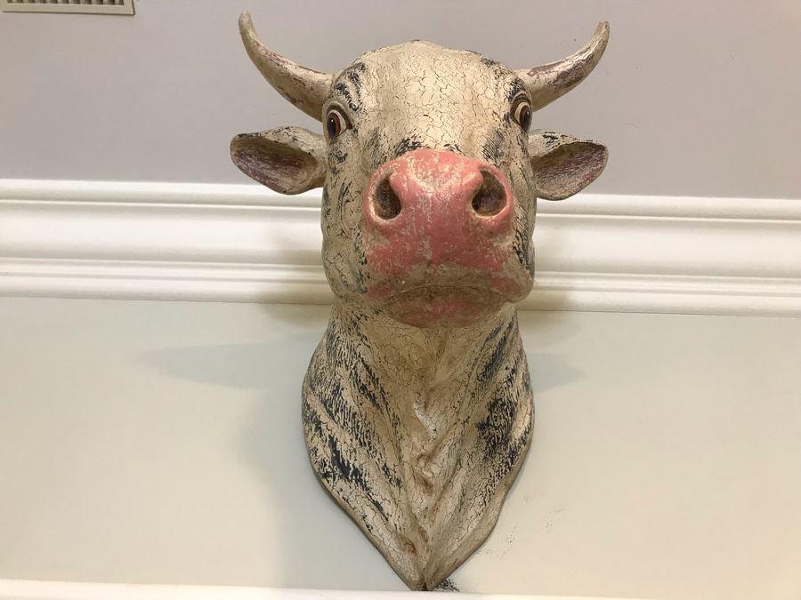 Large Department 56 Cow Head Wall Decor