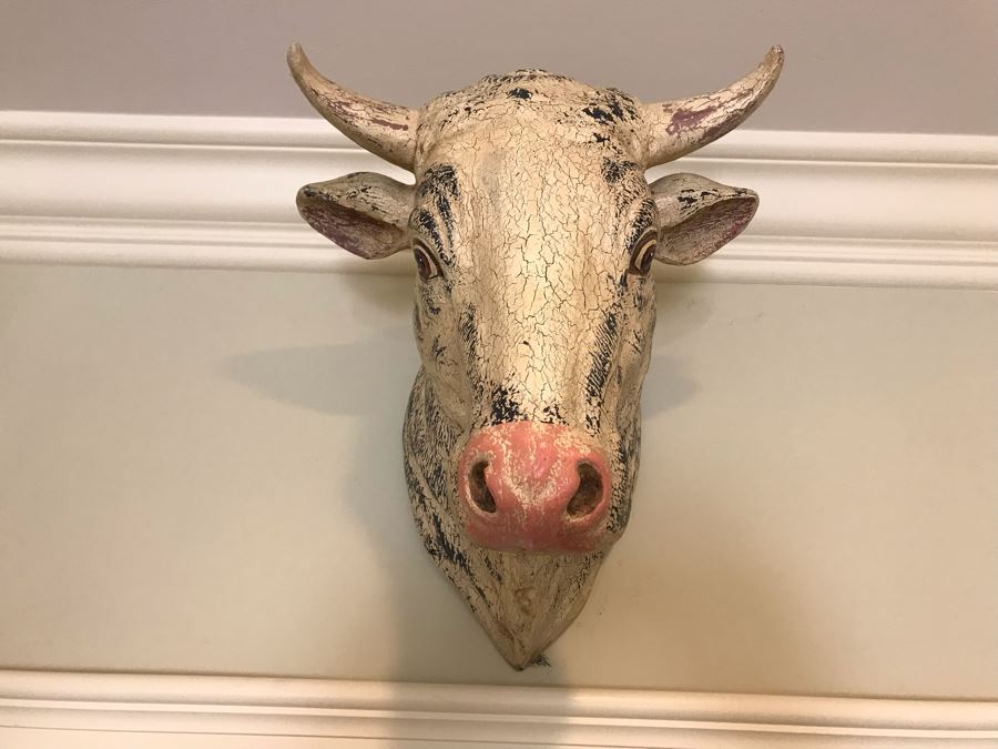 Large Department 56 Cow Head Wall Decor