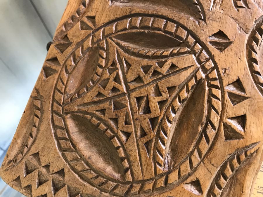 Antique Primitive Hand Hammered Swiss Metal Cow Bell With Carved Wooden Harness Apx 24'L - See Photos [Photo 15]