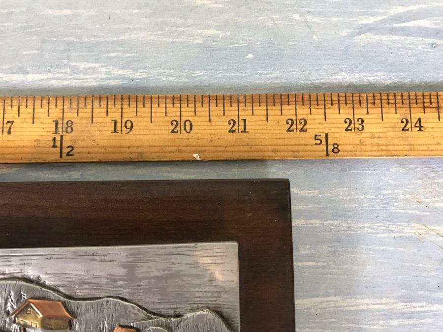 Albert Manser Swiss Embossed Metal Wall Sculpture Signed G. Heule 22'W X 5'H [Photo 10]