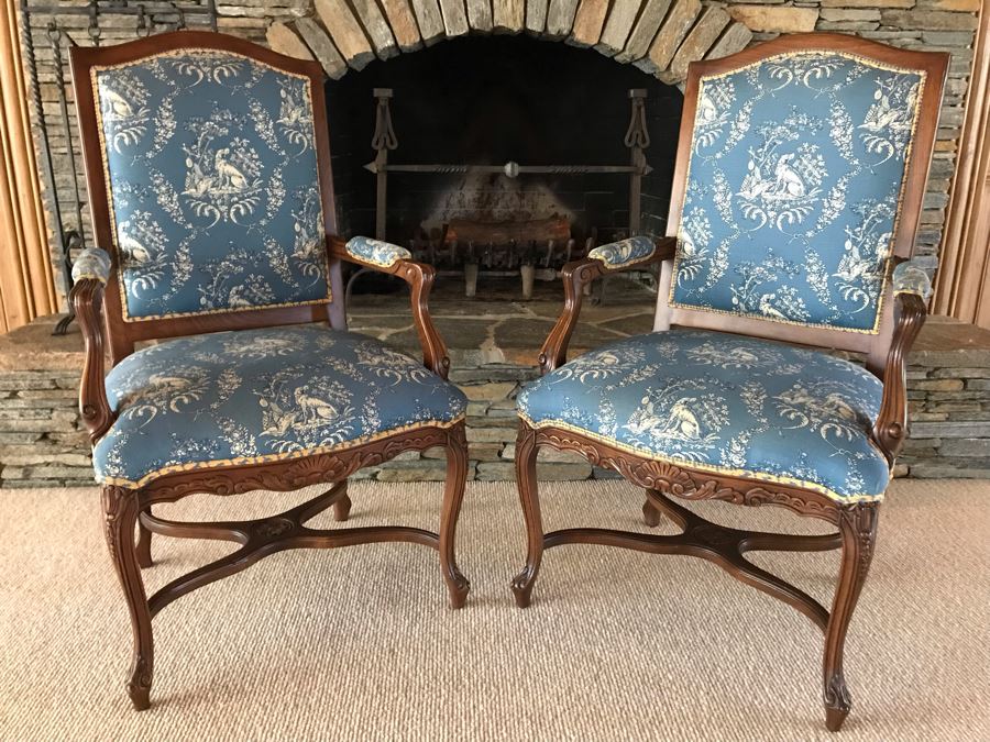 Pair Of Elegantly Upholstered Armchairs [Photo 12]