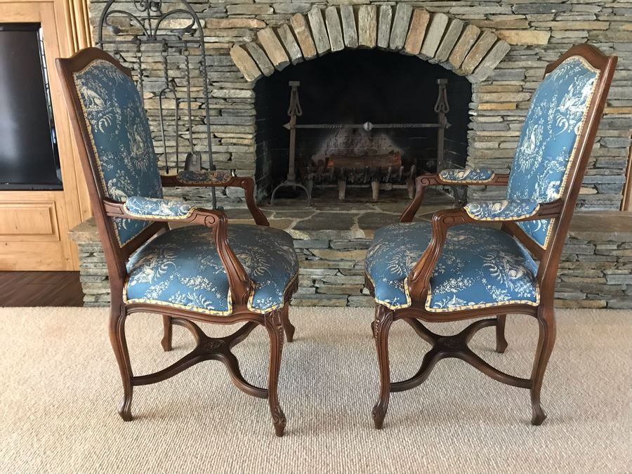 Pair Of Elegantly Upholstered Armchairs [Photo 3]
