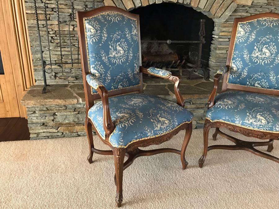 Pair Of Elegantly Upholstered Armchairs [Photo 6]