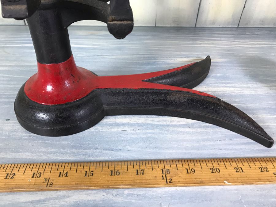 Vintage Fairbanks Cast Iron Candy Scale With Brass Toe Crow Foot Red Paint [Photo 3]
