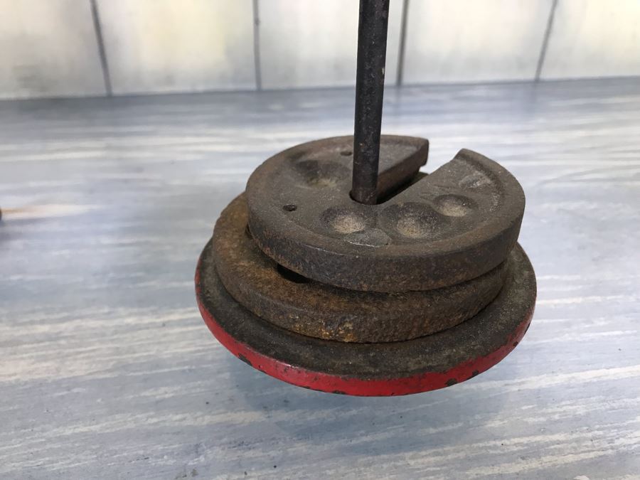 Vintage Fairbanks Cast Iron Candy Scale With Brass Toe Crow Foot Red Paint [Photo 4]