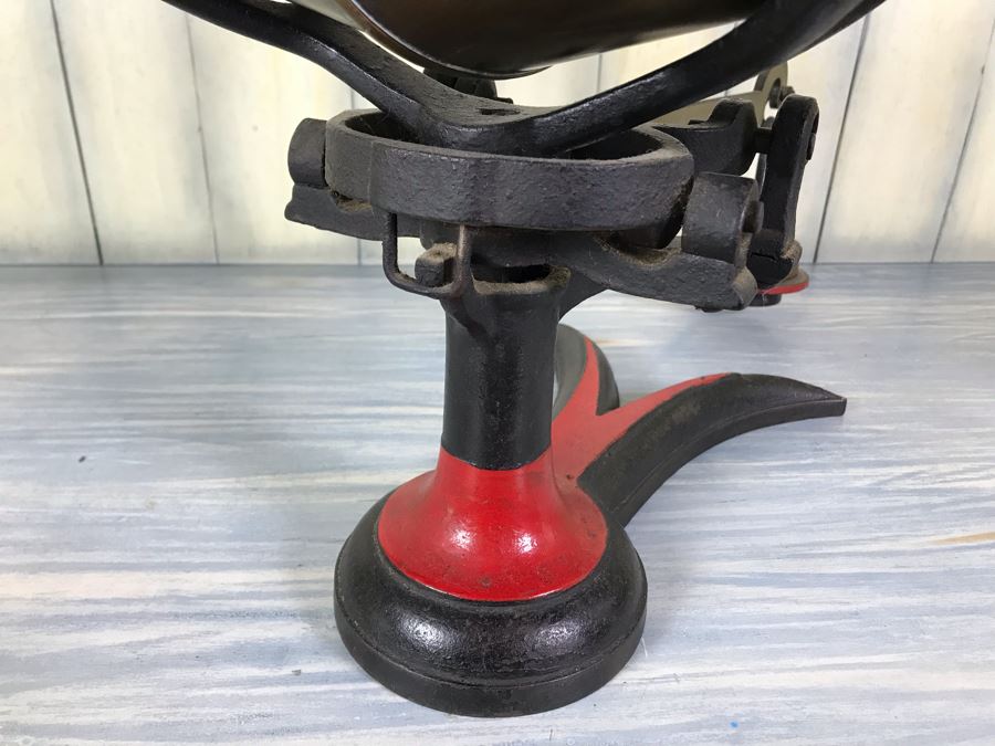 Vintage Fairbanks Cast Iron Candy Scale With Brass Toe Crow Foot Red Paint [Photo 15]