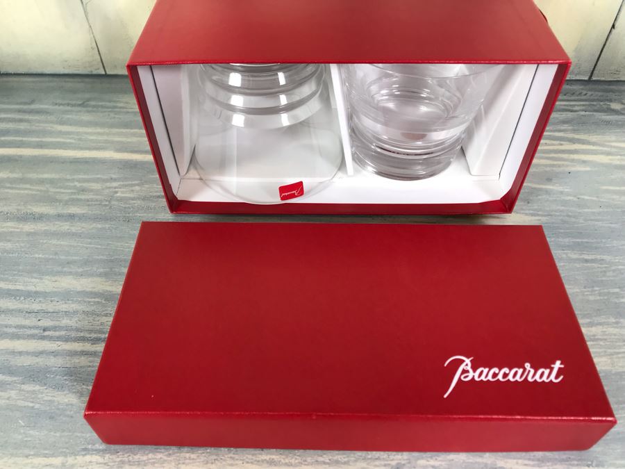 Pair Of New Baccarat Crystal Glasses In Original Box [Photo 2]