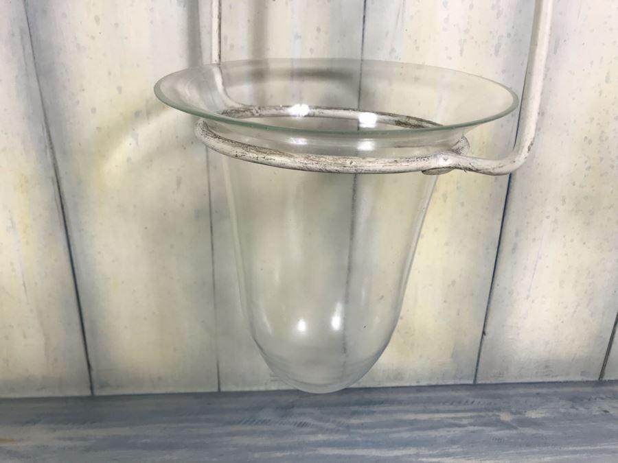 New Metal Bird Motif Wall Bracket With Hanging Bell Glass Flower Pot And Uncle Sam Doll [Photo 6]