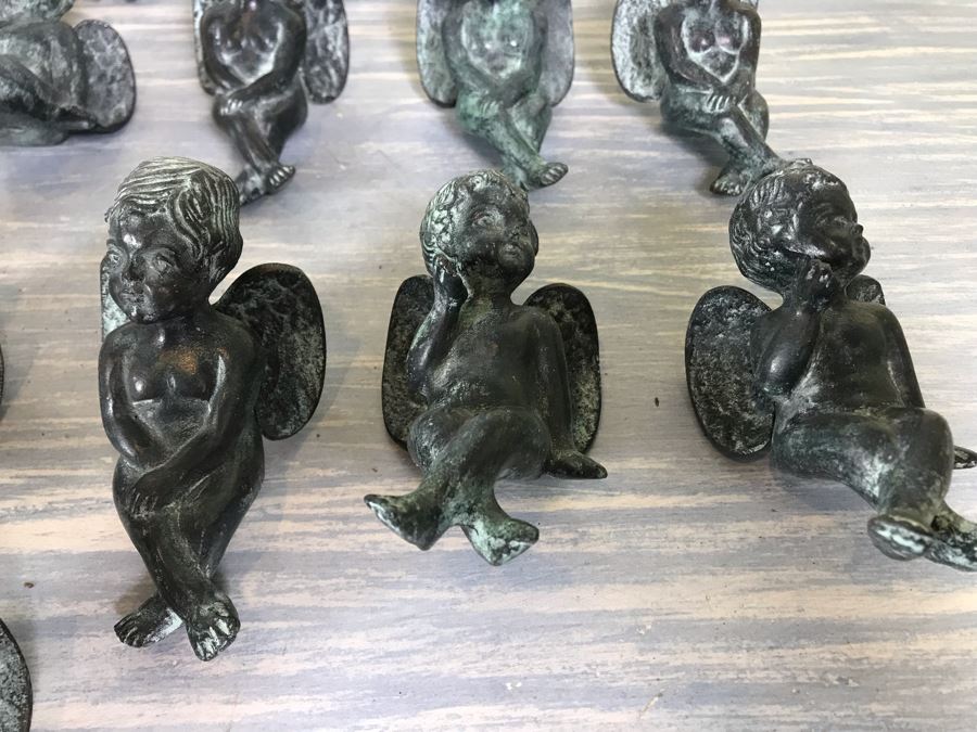 Metal Frog Sculpture And (19) Metal Cherubs [Photo 8]