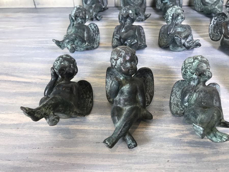 Metal Frog Sculpture And (19) Metal Cherubs [Photo 11]