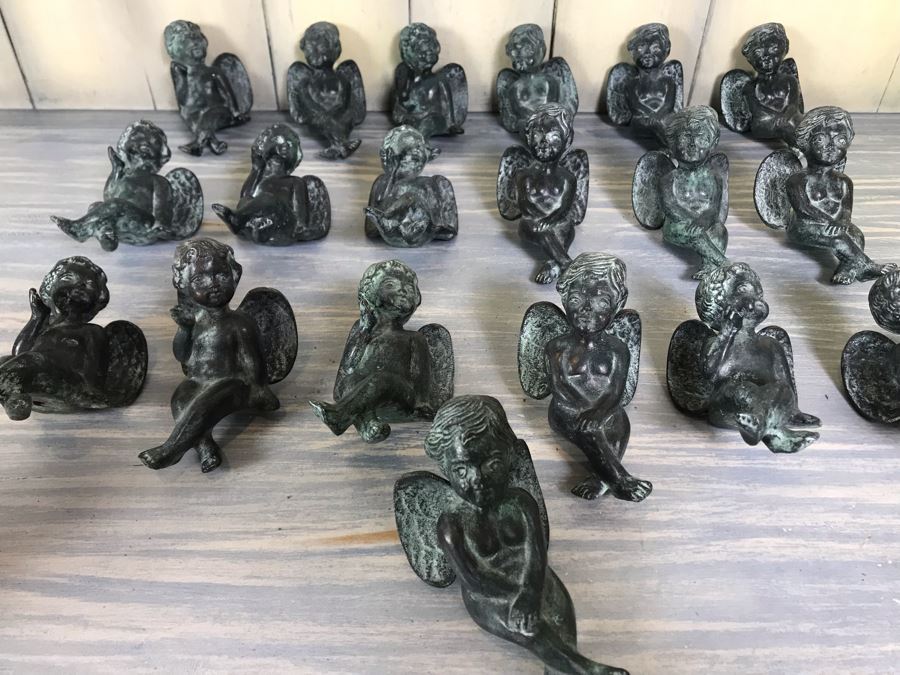 Metal Frog Sculpture And (19) Metal Cherubs [Photo 7]