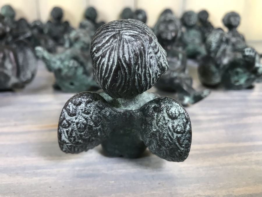 Metal Frog Sculpture And (19) Metal Cherubs [Photo 12]