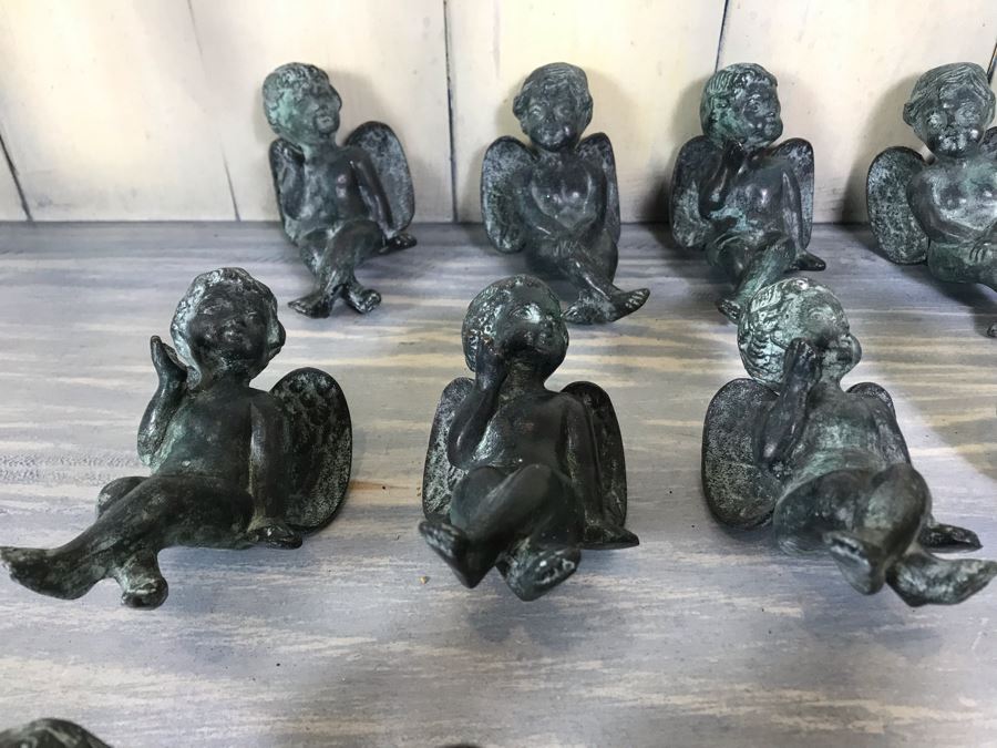 Metal Frog Sculpture And (19) Metal Cherubs [Photo 10]