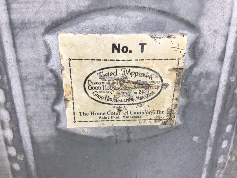 Antique Vintage Bread And Cake Cabinet Metal Bread Model No. T The Home Comfort Company Saint Paul, Minnesota 1919 Copyright 13'W X 11'D X 20'H [Photo 5]