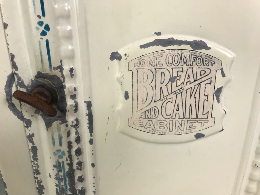 Antique Vintage Bread And Cake Cabinet Metal Bread Model No. T The Home Comfort Company Saint Paul, Minnesota 1919 Copyright 13'W X 11'D X 20'H [Photo 4]