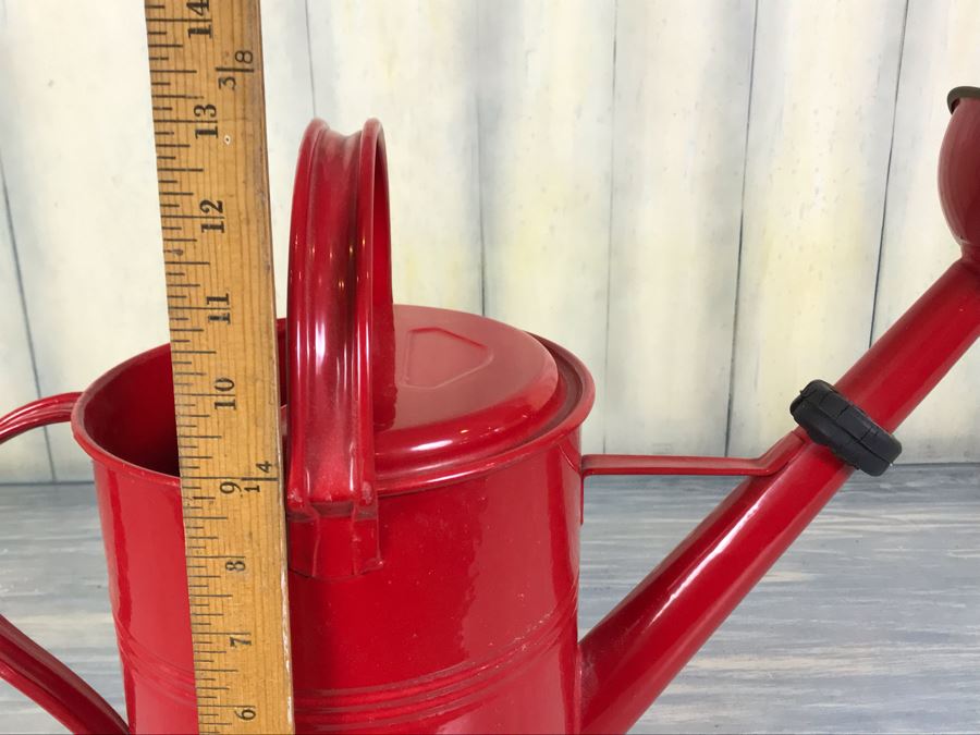 Vintage Painted Red Watering Can 13'H [Photo 12]