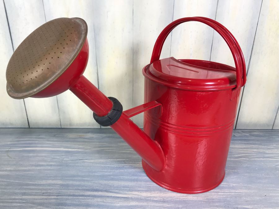 Vintage Painted Red Watering Can 13'H [Photo 4]