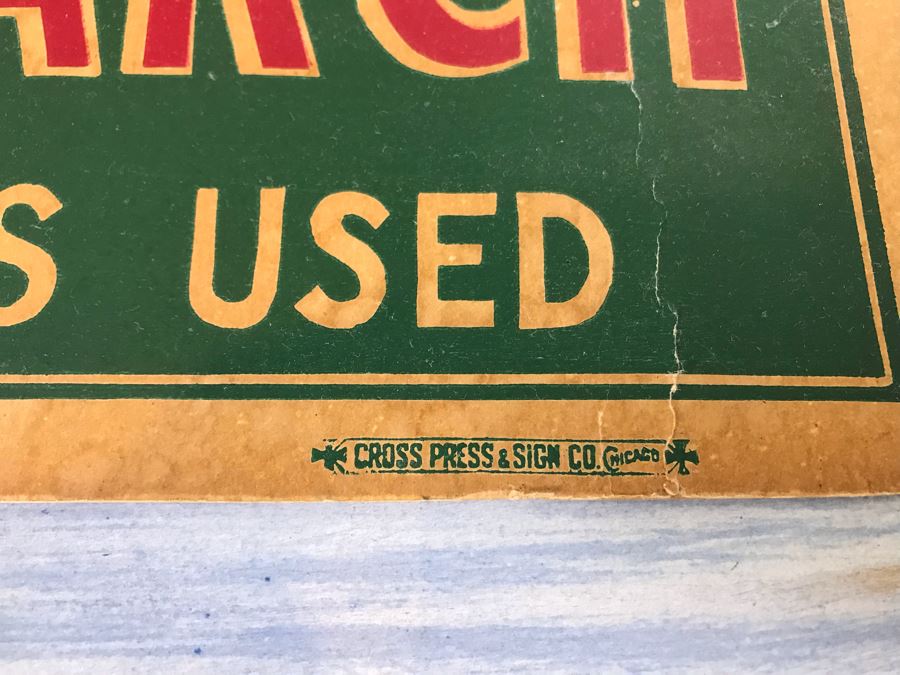 Hand Painted Country Folk Art Primitive Metal Washboard By Lisa Carpenter New Hampshire 1992 And Vintage Cardboard Adverising Sign Fairies Sweet-Scented Starch Makes Ironing Easy [Photo 13]