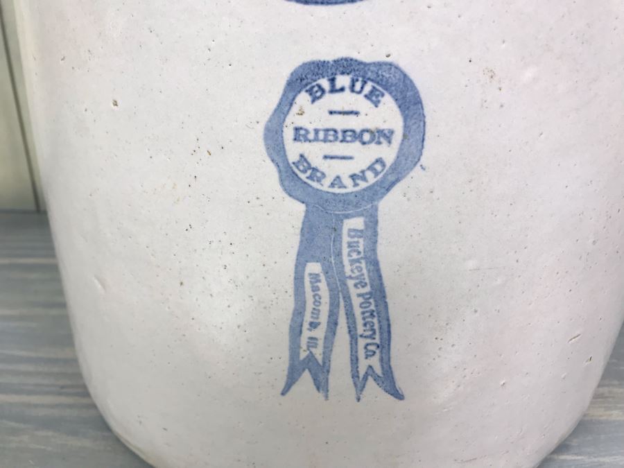 Vintage 5 Gallon Blue Ribbon Brand Crock Pot 13'H X 11.5'W [Photo 5]