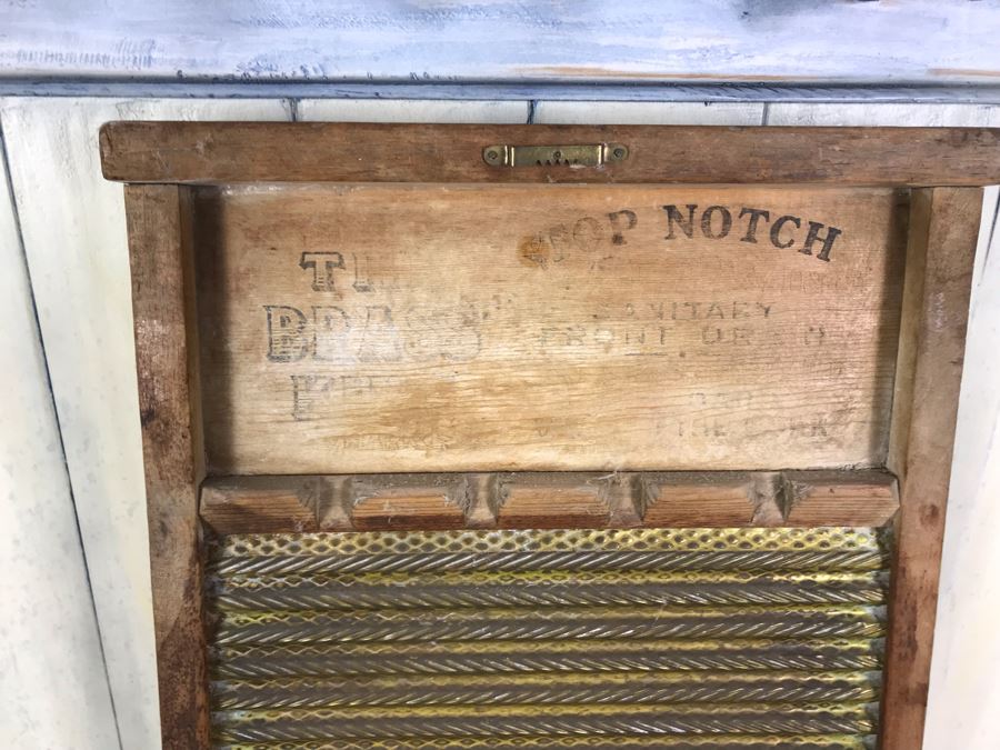 Vintage National Washboard Co No 801 And Vintage Galvanized Metal Watering Gardening Can [Photo 15]