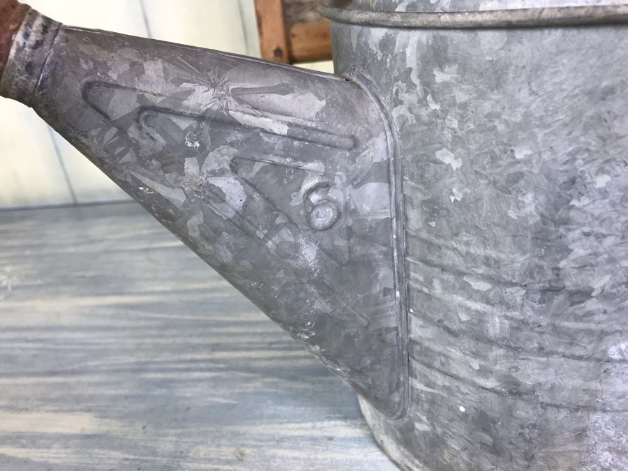 Vintage National Washboard Co No 801 And Vintage Galvanized Metal Watering Gardening Can [Photo 6]