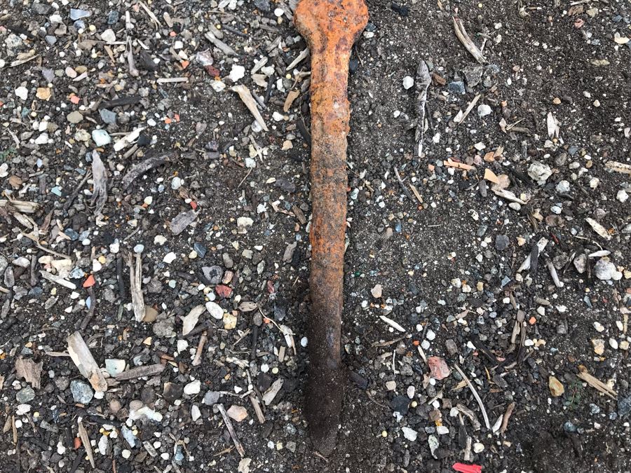 Antique Cast Iron Ornamental Grave Marker Featuring Bird, Flower, Stars And Letter R [Photo 7]