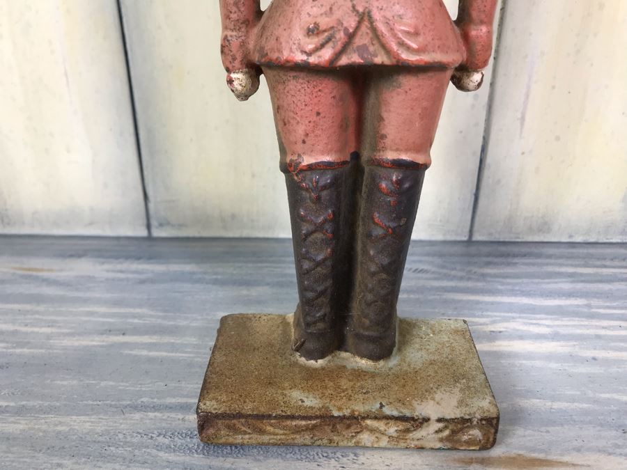 Antique Cast Iron Metal Soldier Door Stop 10.5'H [Photo 6]