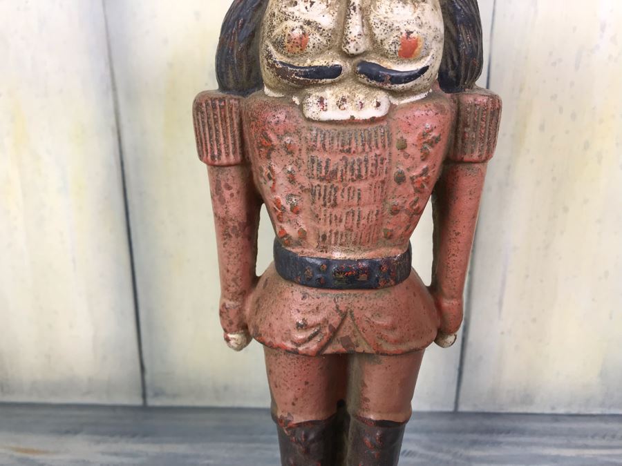 Antique Cast Iron Metal Soldier Door Stop 10.5'H [Photo 5]