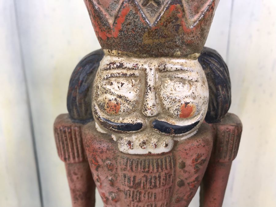 Antique Cast Iron Metal Soldier Door Stop 10.5'H [Photo 7]