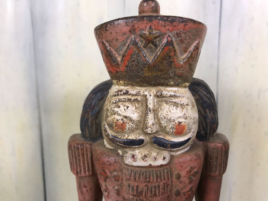 Antique Cast Iron Metal Soldier Door Stop 10.5'H [Photo 4]