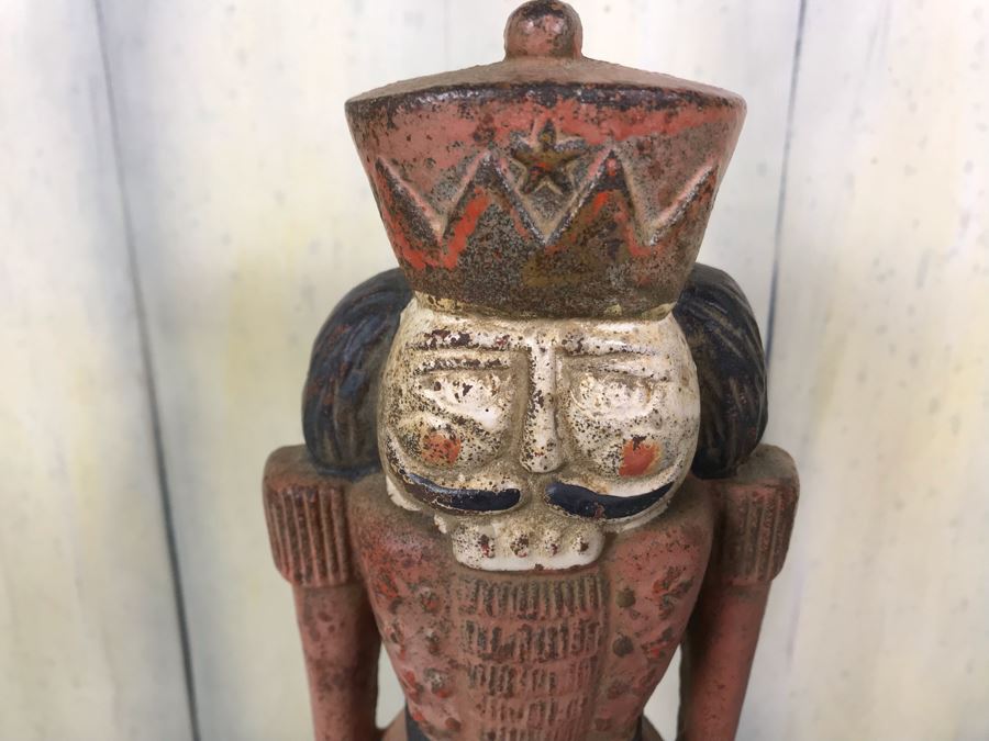 Antique Cast Iron Metal Soldier Door Stop 10.5'H [Photo 3]