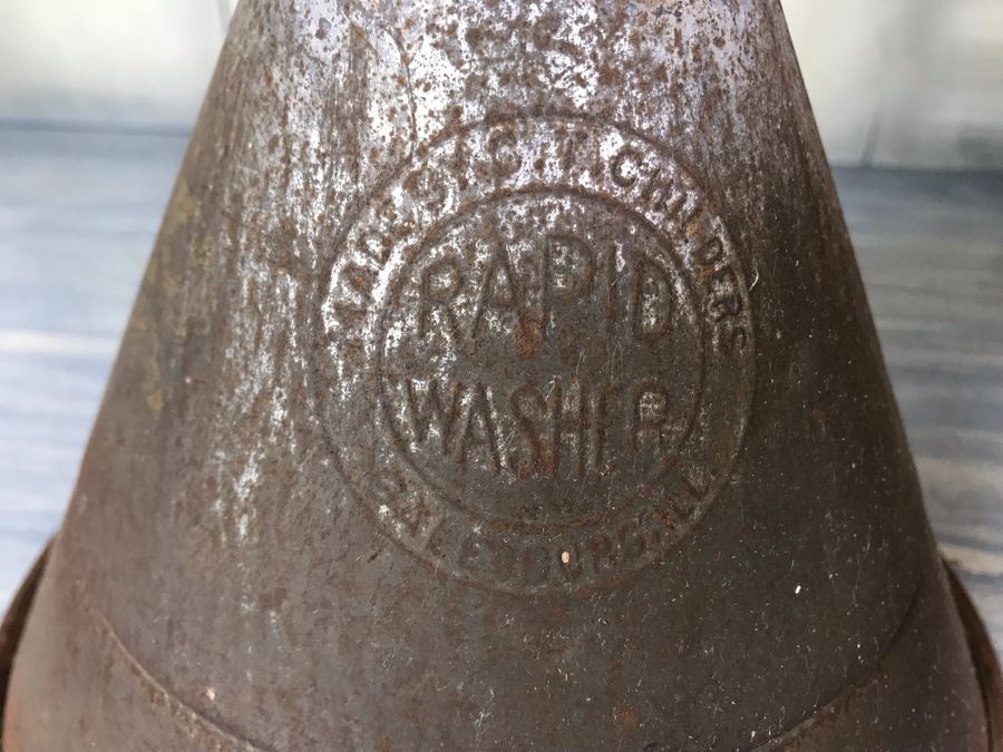 Antique Wooden Chicken Egg Carrying Case Box Cage With Handle 13'W X 15'H And Antique C.T. Childers Rapid Washer Laundry Clothes [Photo 18]