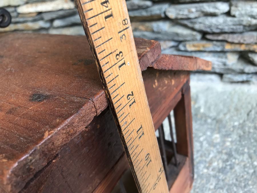Antique Primitive Wooden And Metal Cage With Handle 17'D X 12'W X 12.5'H [Photo 22]
