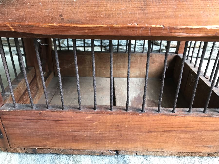 Antique Primitive Wooden And Metal Cage With Handle 17'D X 12'W X 12.5'H [Photo 11]