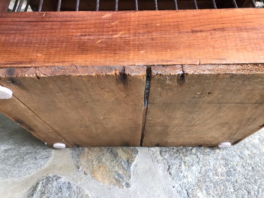 Antique Primitive Wooden And Metal Cage With Handle 17'D X 12'W X 12.5'H [Photo 12]