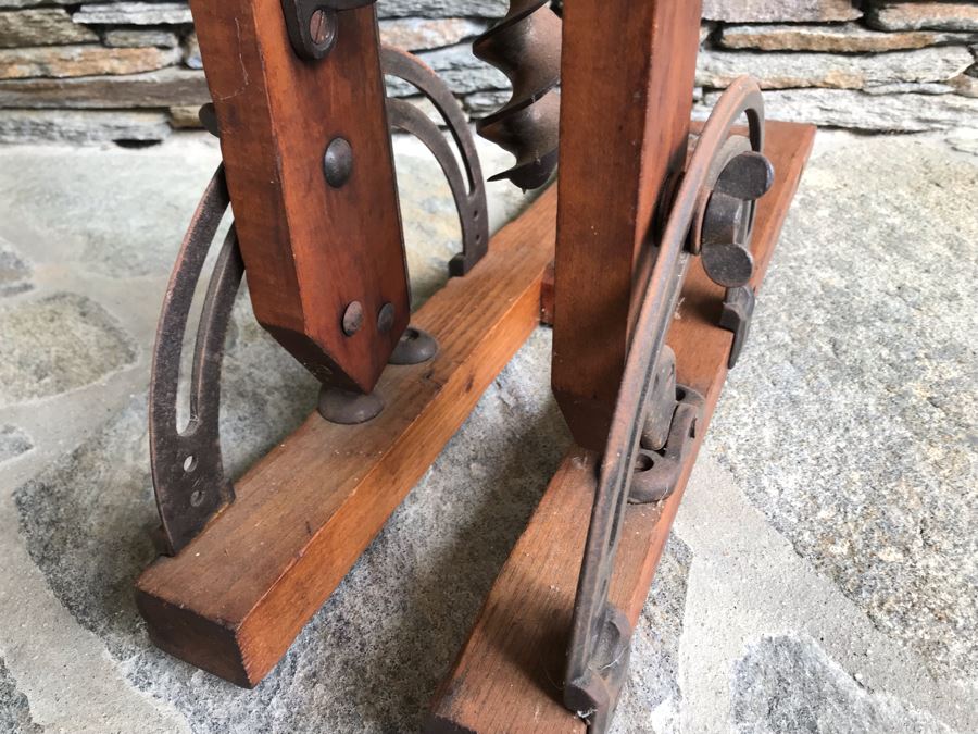Antique Tool F S Co Adjustable Angle Mechanical Crank Drill Press Wood / Cast Iron Portable [Photo 17]